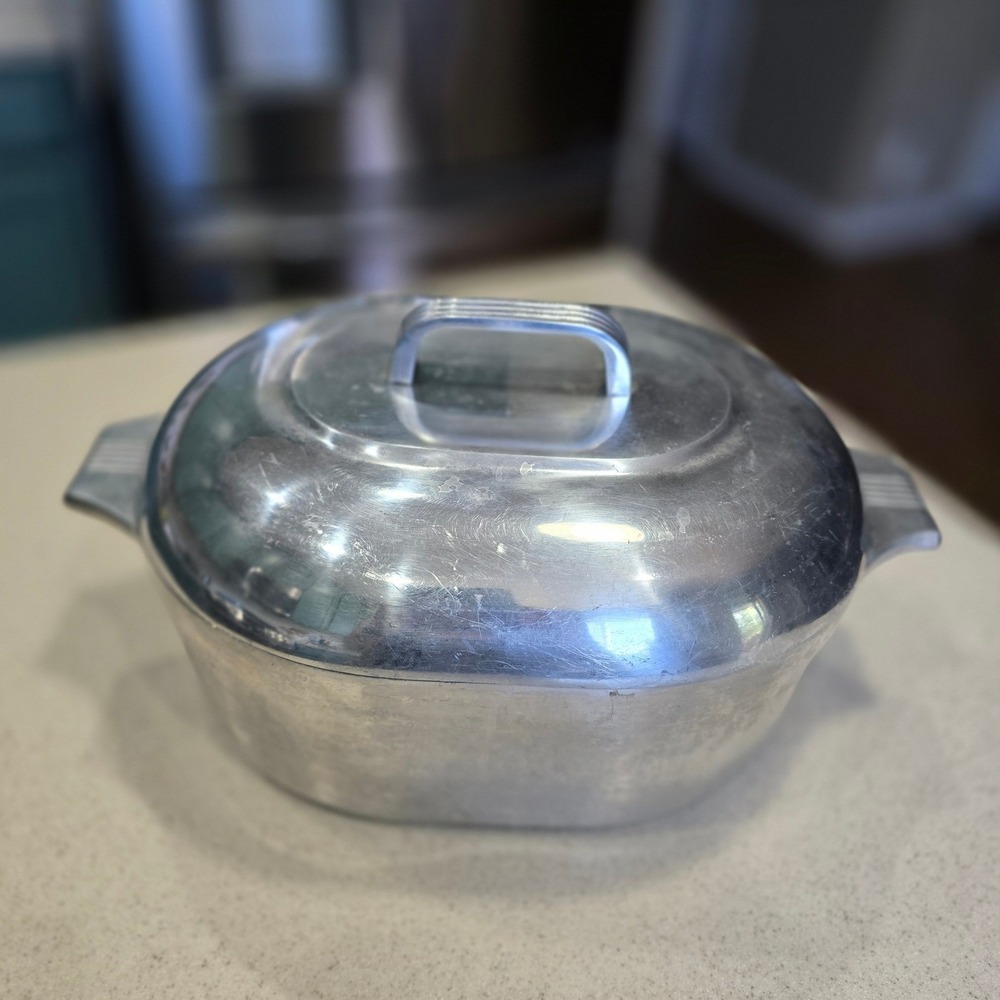 Vintage wagner ware Magnalite Oval Roaster Dutch Oven with Lid & Trivet 4265p